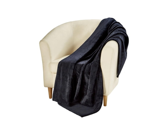 HOMETRENDS Velvet Plush Throw - Throw (Black)
