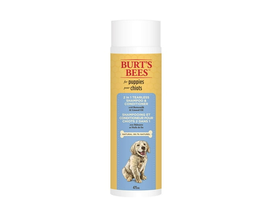 Burt's Bees 2 in 1 Tearless Shampoo Conditioner with Buttermilk Linseed Oil for Dogs Puppies Unscented - 16 oz