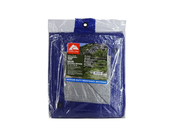 Bâche Ozark Trail pour charges moyennes, 9 pi x 12 pi, bleu/argent, matériau P - 9 pieds x 12 pieds