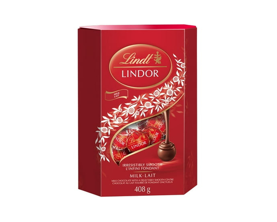 Lindt LINDOR Milk Chocolate Truffles Cornet, 408g Box - 408g