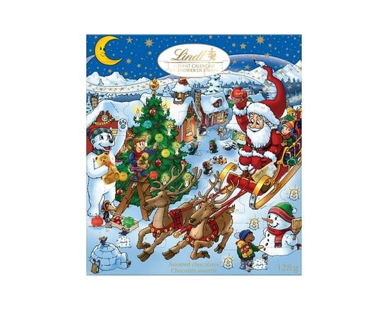 Chocolats au lait assortis Lindt Kids Christmas – Calendrier de l’avent (128 g)