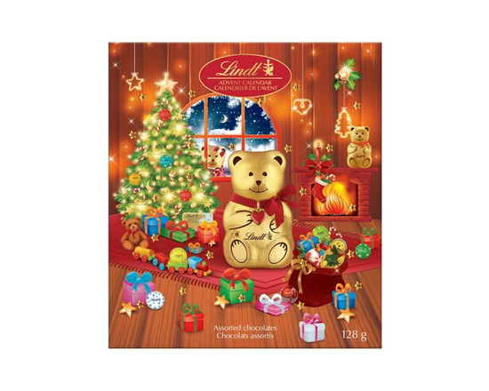 Lindt TEDDY Assorted Milk Chocolate Advent Calendar, 128 Grams - 128 g