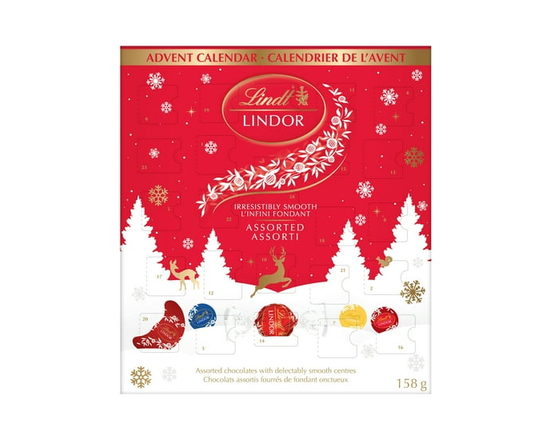 Lindt LINDOR Assorted Chocolate Advent Calendar, 158 Grams - 158 Grams