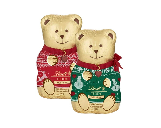 Lindt Christmas Sweater TEDDY Milk Chocolate Teddy Bear, 100 Grams - 100 Grams