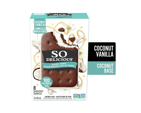 So Delicious Coconut Flavoured, Dairy Free, Frozen Sandwiches - 68 mL