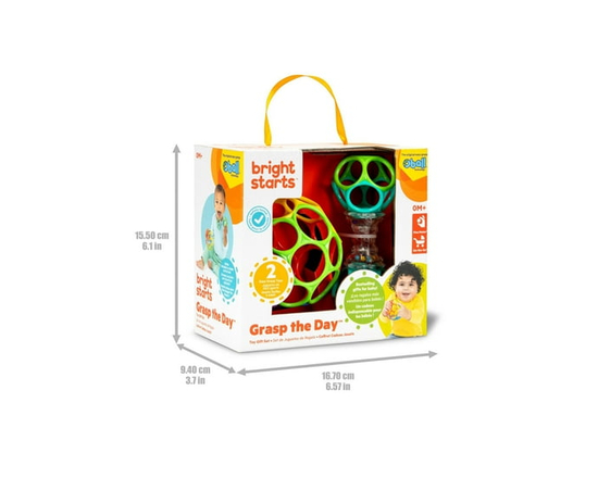 Bright Starts Oball Grasp the Day Toy Gift Set - 5.91" (H) x 3.94" (W) x 3.94" (L)
