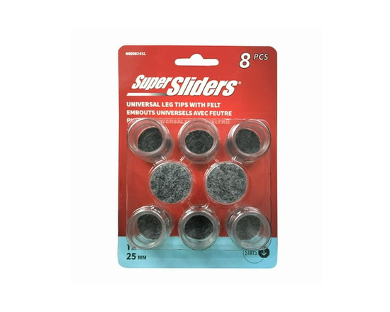 Super Sliders avec gorilla glue bouts de pattes en feutre transparent 8pc - 8