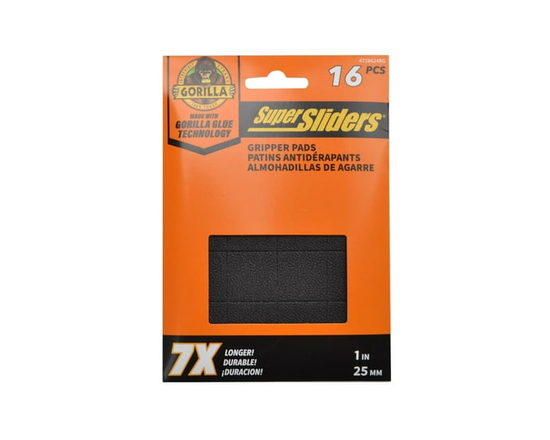 Super Sliders With Gorilla Glue 1" Gripper Pads 16 pc - 16