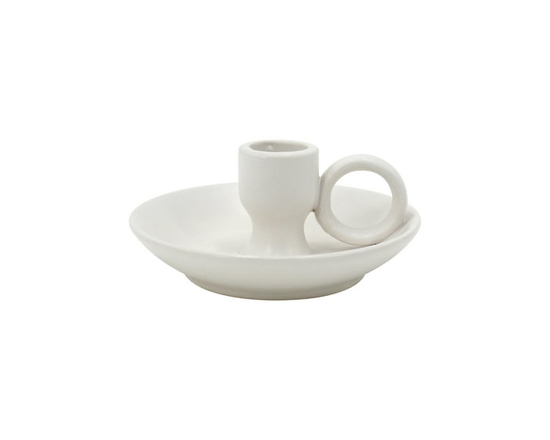 Mainstays White Ceramic Taper Candle Holder - 4.7 in. dia. x 2 in. H