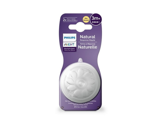 Philips Avent Natural Response Tétine Flow 1, 2pk, SCY961/02 (Clair)