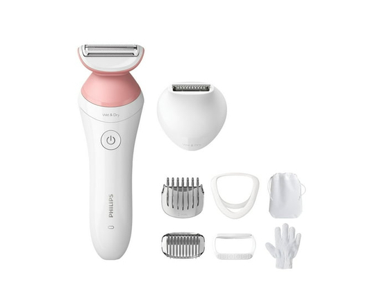 Philips Lady Shaver Series 6000, Women’s Electric Shaver, Rechargeable (7 accessories), BRL146