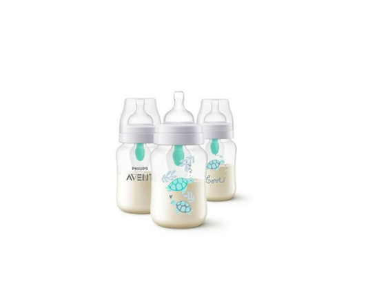 Anti-colic Baby Bottles with AirFree Vent with Turtle Design, 3x9oz, SCY703/78