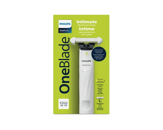 Philips Manche OneBlade Intime, Rasage intime facile et doux pour la peau.