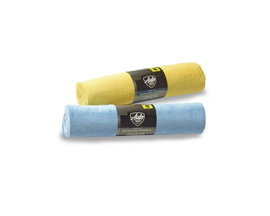 Auto Drive Coral Fleece Multi-Purpose Microfibre Towel, Cleaning, Detailing, 8 Pack, Blue & Yellow - 14 in x 14 in