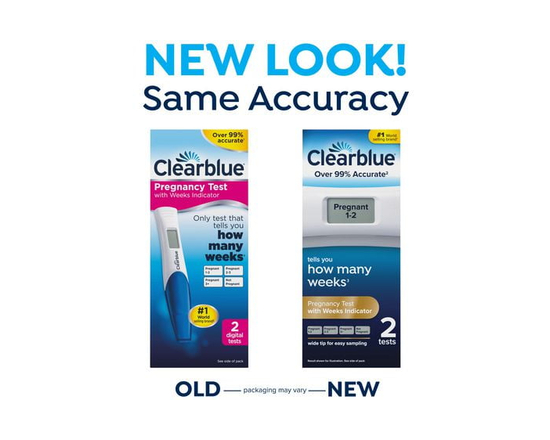 Clearblue Digital Pregnancy Test Kit with Weeks Indicator, Weeks Pregnancy Test, 2 Tests