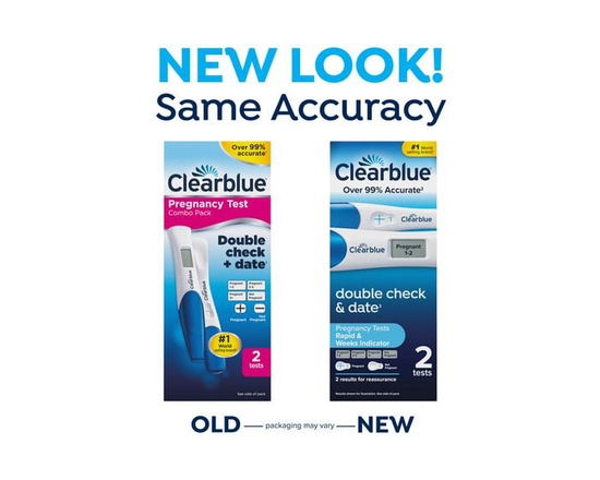 Clearblue Double Check & Date Home Pregnancy Test Combo Pack, Digital Pregnancy Test with Weeks Indicator & Rapid Detection Pregnancy Test, 2 Tests