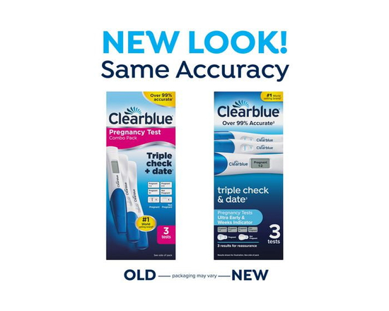 Clearblue Triple Check & Date Home Pregnancy Test Combo Pack, Digital Pregnancy Test with Weeks Indicator & Ultra Early Pregnancy Tests, 3 Tests