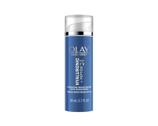 Olay Regenerist Hyaluronique + Peptide 24 Hydratant pour le Visage, Sans Parfum, FPS 30