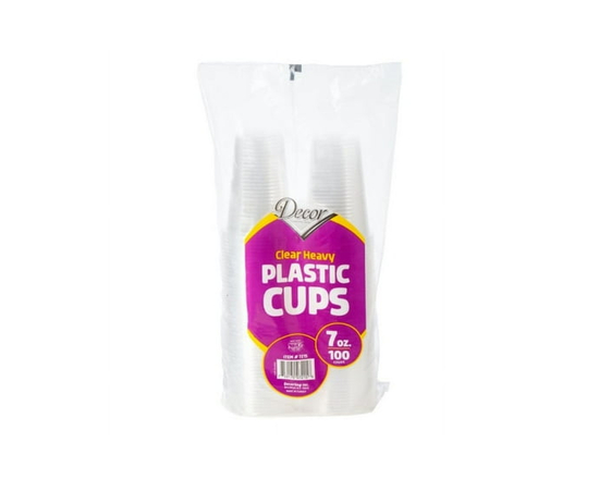 Decor Cups Clear Heavy Plastic