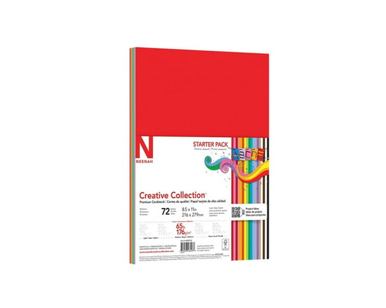 Neenah Creative Collection, assortiment de 18 couleurs de papier cartonné spécialisé - 8.5 x 11 Po.