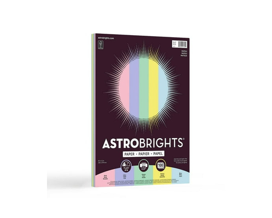 Astrobrights Assorted Pastel Coloured Paper - 8.5" x 11"
