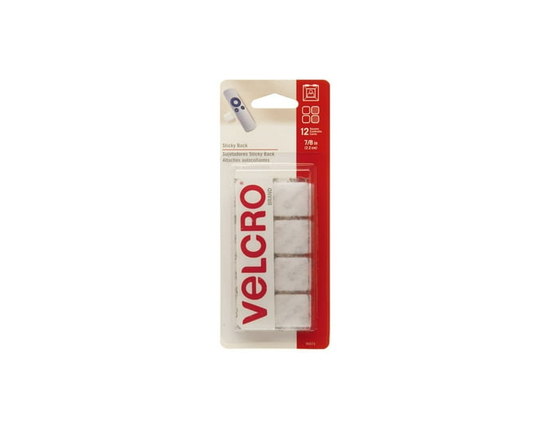 VELCRO® Brand Sticky Back™ Squares - 12 Sets, White - 12 Sets