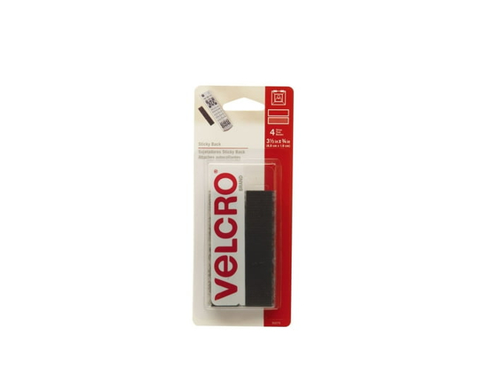 Bandes Velcro, Sticky Back™ - 4 ens., noir - 3.5" x 3/4"