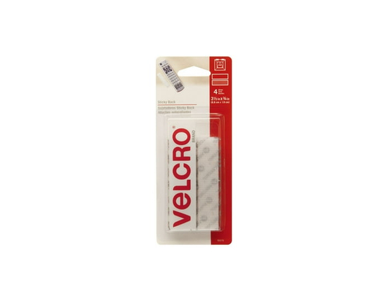 Bandes VELCRO® Brand Sticky Back™ - 4 ens., Blanc - 3.5" x 3/4"