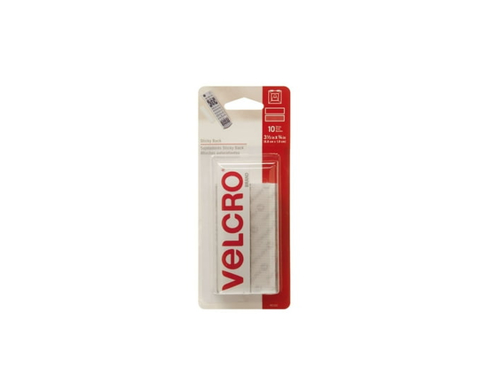 Bandes Velcro, Sticky Back™ - 10 ens., Blanc - 3.5" x 3/4"