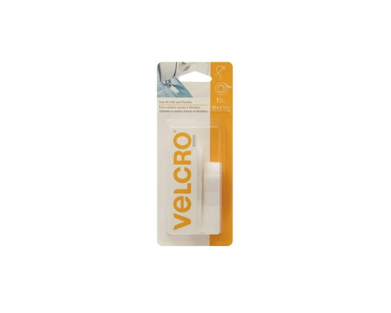 Velcro, Soft And Flexible Sew-On Tape - 30" White - 30" x 5/8"