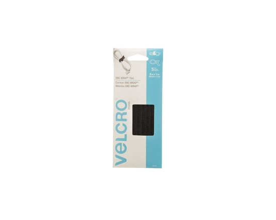 Attaches ONE-WRAP 8 po x 1/2 po. noir. 5 cts.