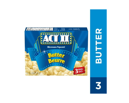 ACT II Butter Microwave Popcorn, 3 Bags (3 × 78g), 234g - 234 g