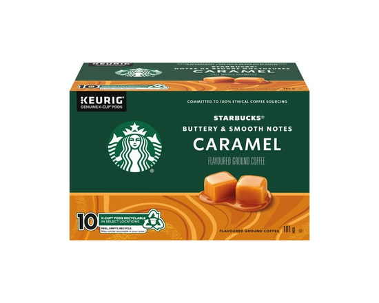 STARBUCKS Caramel Flavoured Ground Coffee K-Cup Pods Box - 101 g