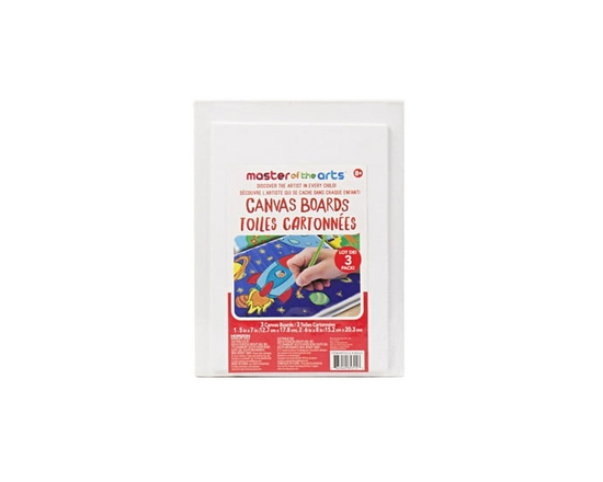 Master of The Arts® Set of 3 Canvas Boards 1 – 5 X 7 in. & 2 – 6 X 8 in. by Horizon Group USA