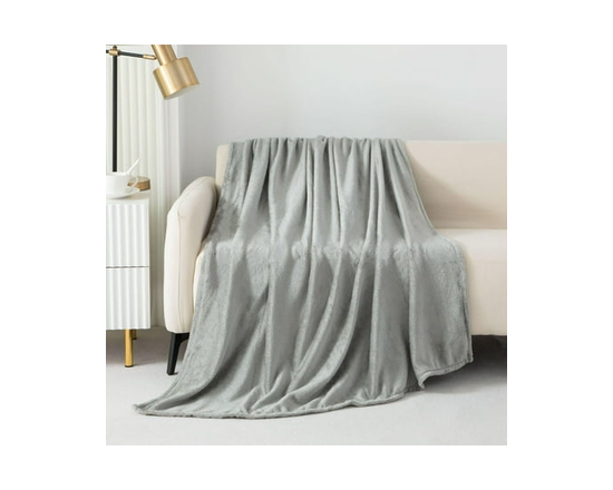 Couverture en peluche Mainstays à motifs floraux - Autre (Gris)