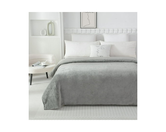 Couverture en peluche Mainstays gris DQ - Lit Double (Gris)