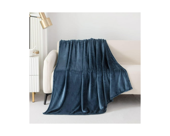 Mainstays Plush Throw Blanket Black - Other (Navy)