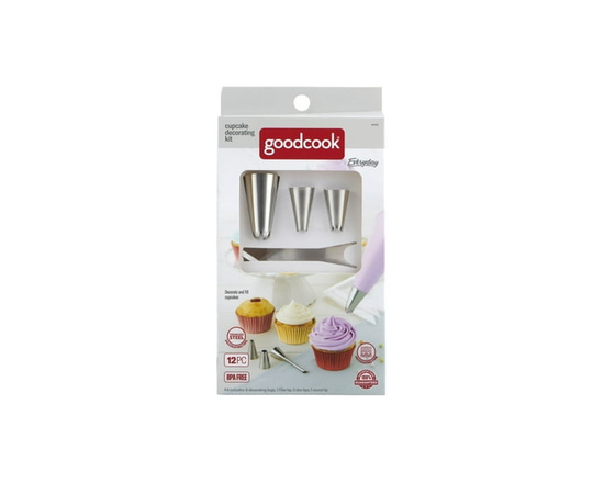 GoodCook Everyday 12 Piece Cupcake Filling and Decorating Piping Bag Kit