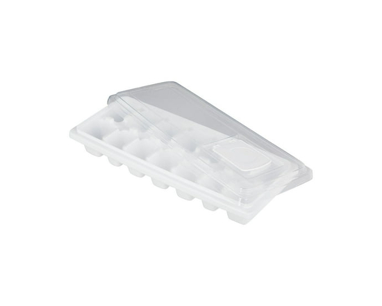 Mainstays Bac à glaçons en plastique avec 14 moules à glaçons et couvercle amovible, blanc - Petit