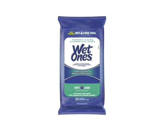 Wet Ones Hand Wipes with Vitamin E and Aloe Wet Wipes - De voyage
