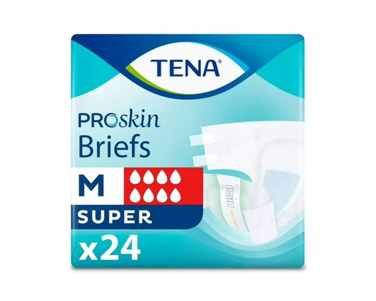 TENA PROskin Unisex Incontinence Briefs, Medium, 24 Count - M