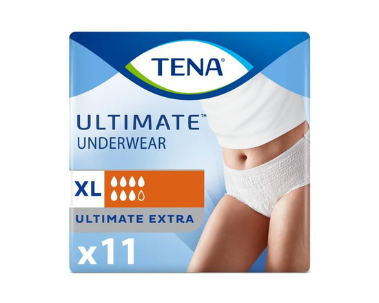 TENA Incontinence Underwear for Women, Postpartum and Bladder Control, Ultimate Absorbency, Extra Large, 11 Count - XL
