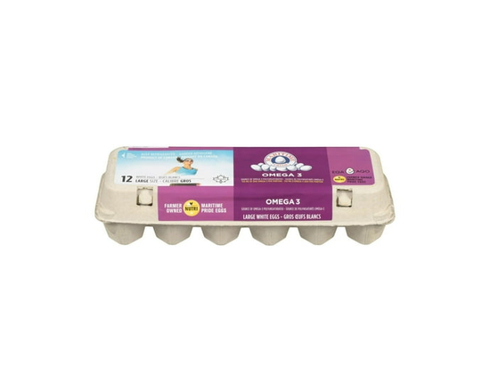 Maritime Pride Omega-3 Large White 12 Eggs - L