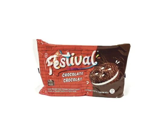 Festival Chocolate and Vanilla Cream Sandwich Cookies - 415 g