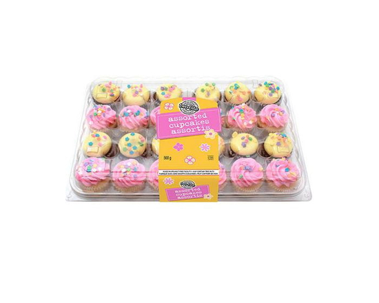 Mini petits gâteaux two-bite® assortis glacés au chocolat et à la vanille du printemps, paquet de 24