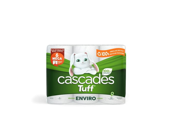 Cascades Tuff Enviro Paper Towels, 6 Rolls, 160 Sheets, 2-Ply