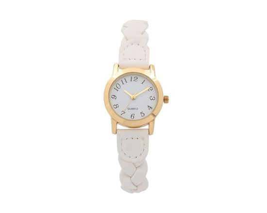Montre  pour femme avec tresse bracelet blanc - Taille unique