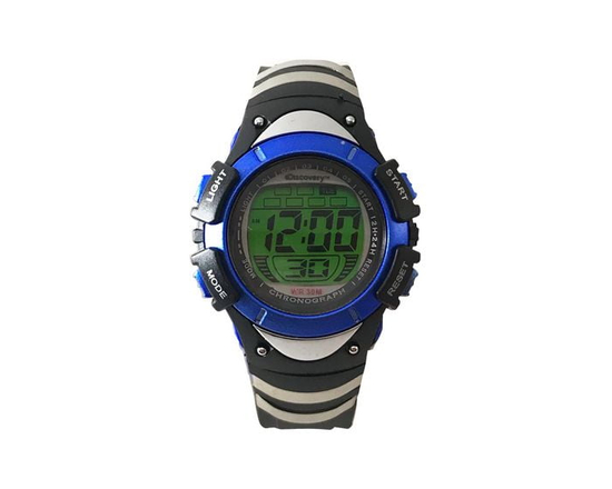 Discovery Black with Blue Accents Digital Watch - One Size