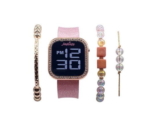 Justice LED Watch with Bracelet - One Size