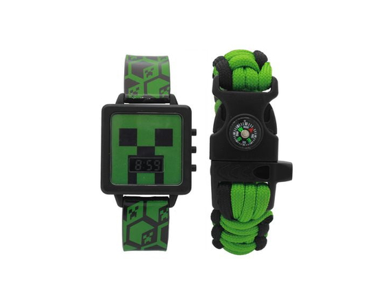 Minecraft en caoutchouc  numérique clignotant pour enfant avec bracelet à cordon - Taille unique